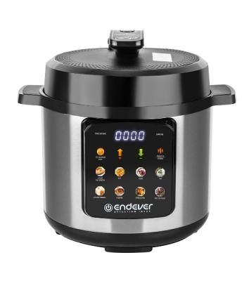 Мультиварка-скороварка Endever Vita-133 черный/стальной, 6.0 л, 1200 Вт, сенсор, 12 программ