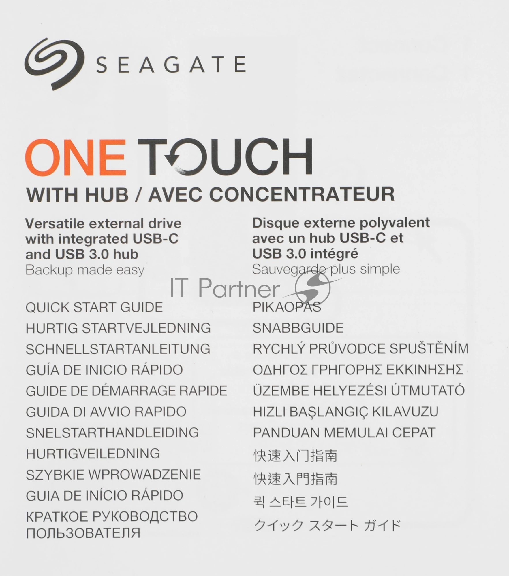Внешний HDD 3.5" Seagate One Touch STLC12000402, 12TB, USB 3.2 Gen 1 Type-A, 5400 rpm, черный
