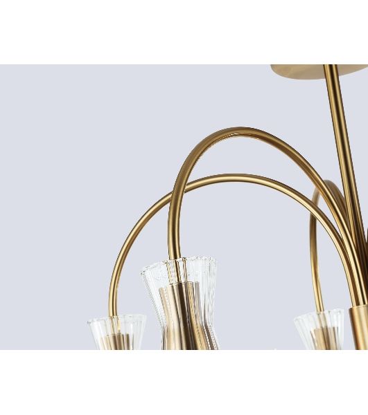 Люстра Ambrella light LH55701/5 BS/CL латунь/прозрачный E14*5 max 40W D600*440