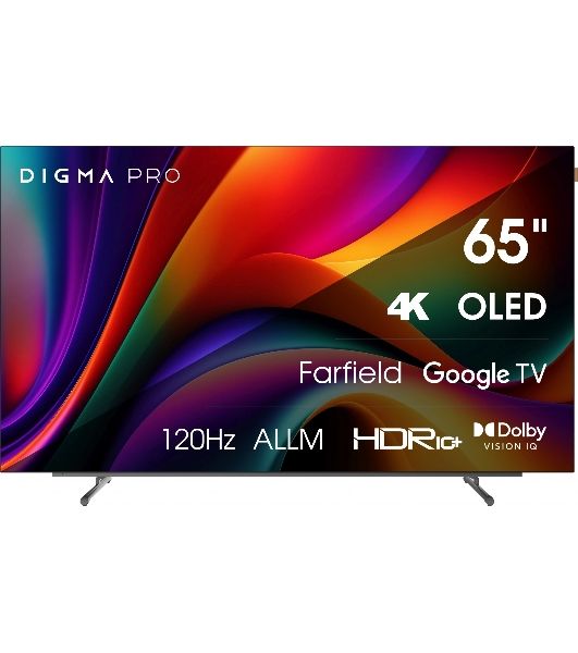 Телевизор Digma 65" Pro 65M черный/серебристый OLED UHD 120Hz Google TV