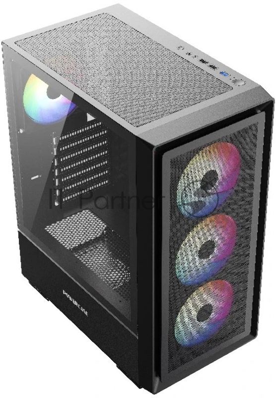 Компьютерный корпус Powercase Mistral AY4B ARGb, Tempered Glass, 4x 120мм ARGb Fans, черный, ATX (CMAYB-A4)