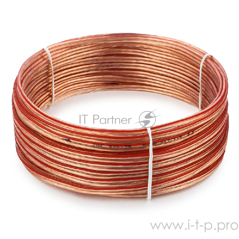 Акустический кабель Cablexpert CC-TC2x0,75-10M, прозрачный, 10 м, бухта