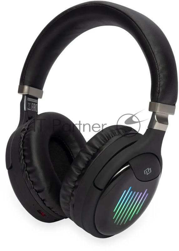 Беспроводные/проводные наушники Digma BT-16 черный, накладные, Bluetooth + проводной, складная конструкция, до 10 ч