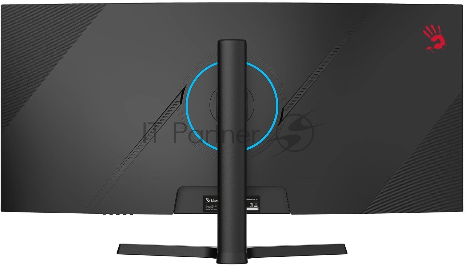 Монитор 34" BLOODY MN340W VA 3440x1440, 180 Гц, 5 мс, 21:9, 300 кд/м², 1xHDMI, DisplayPort, USB Type-C, изогнутый экран, Flicker Free, Low Blue Light, HDR10, черный