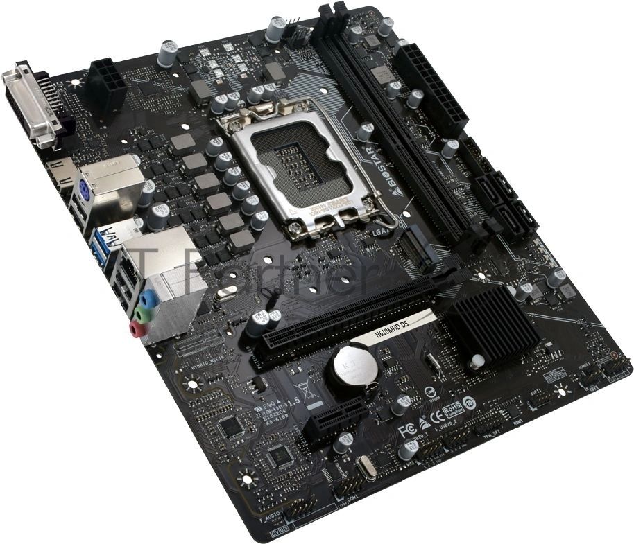 Материнская плата Biostar H610MHD D5, LGA1700, Intel H610, 2xDDR5, 4xSATA, 1xM.2, 1xPCIe 4.0 x16, HDMI, DVI-D, 1x1Gb LAN, 3x3.5 мм, 7.1, microATX
