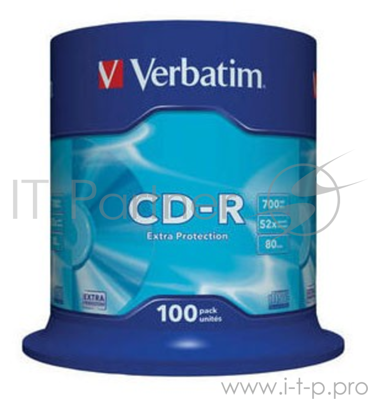 Диск CD-R Verbatim 700Mb 52x Cake Box (100шт) (43411)