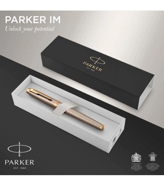 Ручка перьевая Parker IM Core F321 (CW1931649) Brushed Metal GT F сталь нержавеющая, подарочная коробка