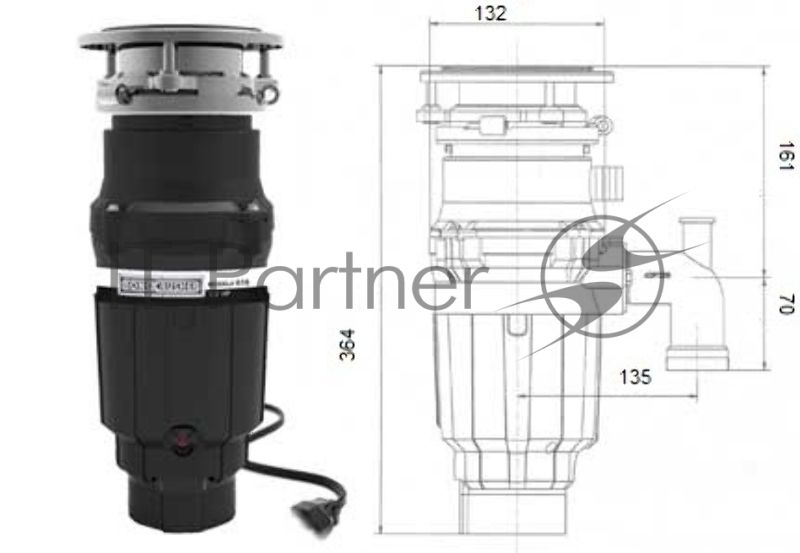 Измельчитель пищевых отходов BoneCrusher 610 черный