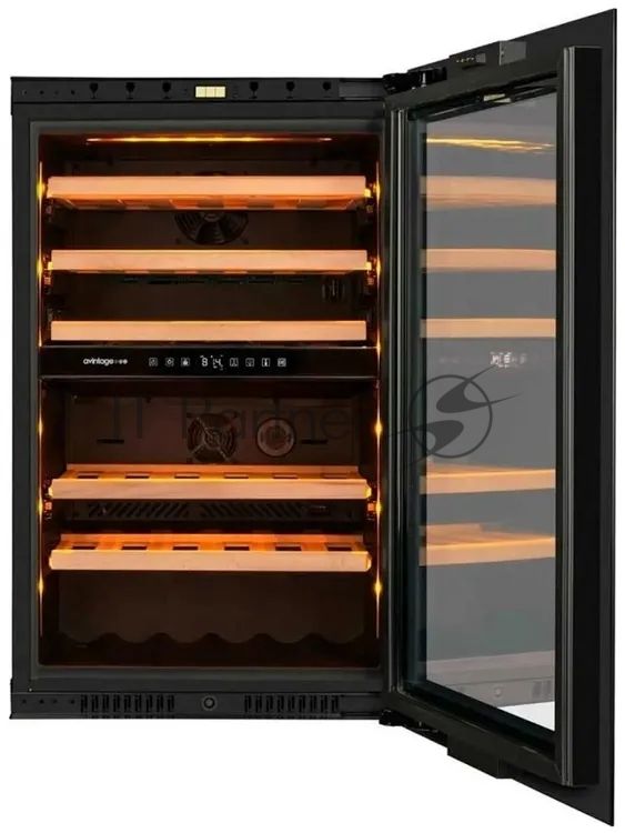 Винный шкаф встраиваемый Avintage AVI88PLATINUM чёрный, 130 л, 2 отсека, 44 бут., класс F