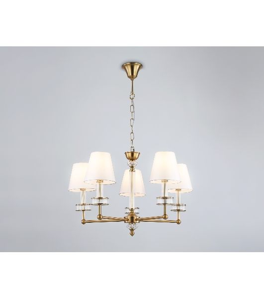 Люстра Ambrella light LH71021/5 BS/WH латунь/белый E14*5 max 40W D670*1130