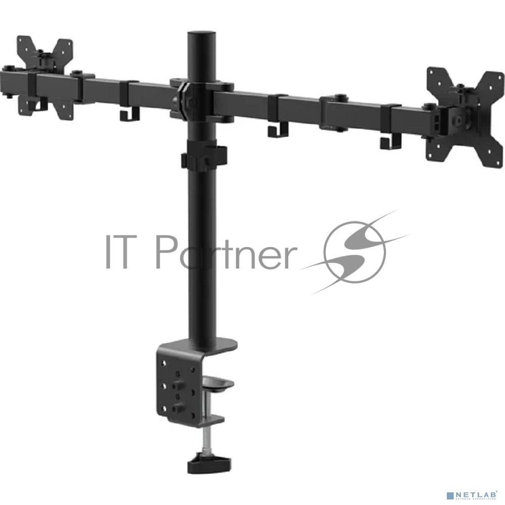 Кронштейн для монитора Filum FL-DM001DB, двойной, VESA: 75x75/100x100, для диагонали 10"-32", два типа крепления, макс. нагрузка 10кг, черный