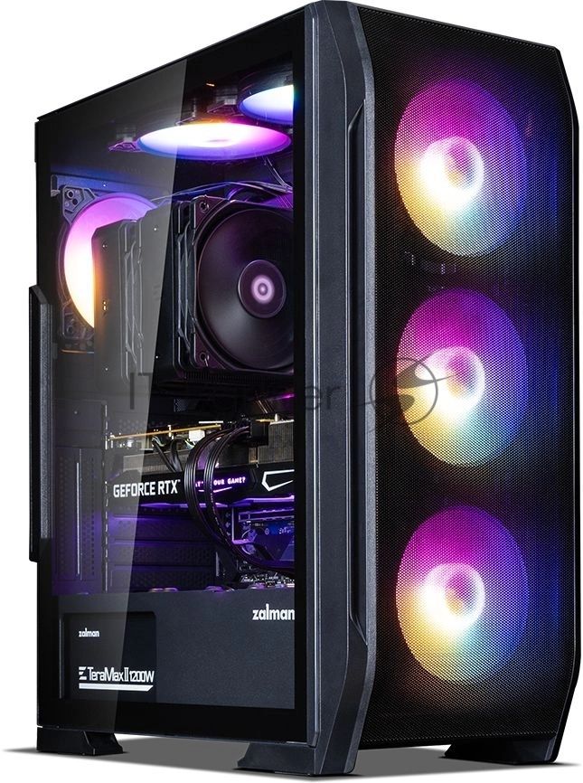 Компьютерный корпус ZALMAN N7 PLUS V2, ATX, черный, WINDOW, 1xCombo (3.5” or 2.5”), 1 x 3.5”, 3 x 2.5”, 2xUSB2.0, 1xUSB3.0, FRONT 3x120мм RGB, REAR 1x120мм RGB, TOP 2x120мм RGB, SIDE 1x120мм