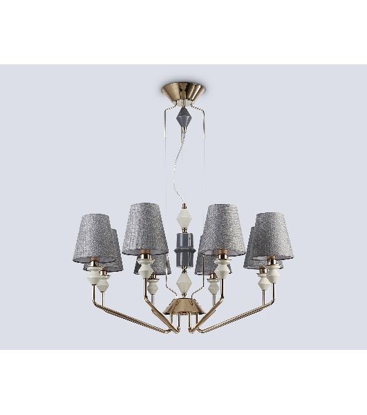 Люстра Ambrella light LH75403/8 GD/GR золото/серый E14*8 max 40W D815*1260