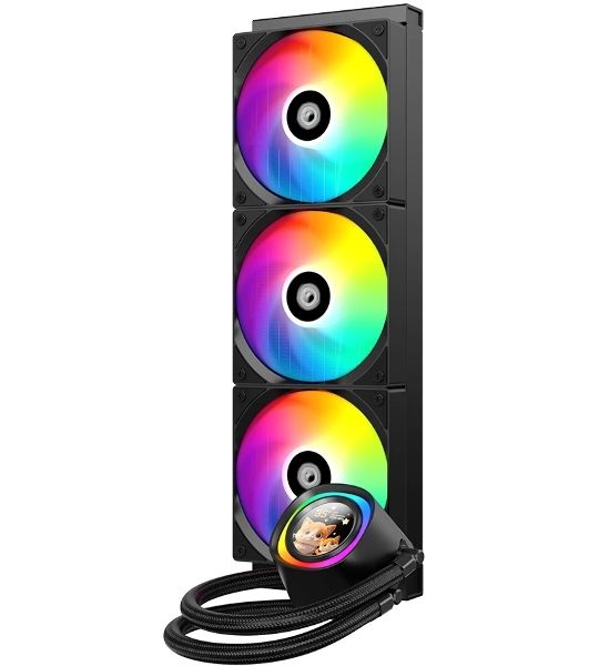 Система жидкостного охлаждения ID-Cooling FX360 LCD ARGb Soc-AM5/AM4/1200/1700/1851 черный 4-pin 27.2dB Al+Cu LCD 350W Ret