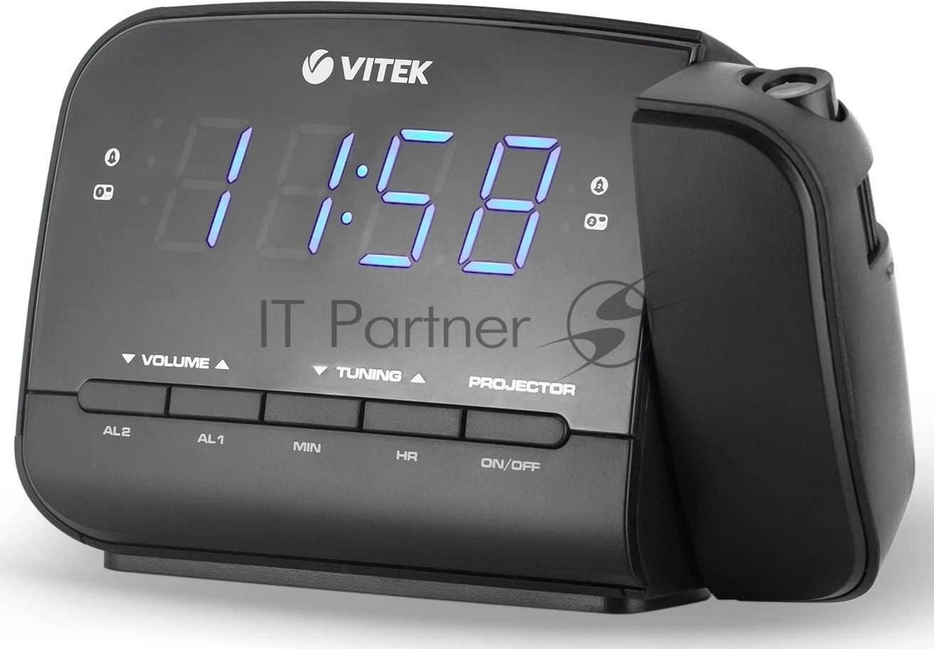 Радиочасы Vitek VT-6611(BK) FM 87,5-108,0 МГц, AM 522-1620 KГц.Размер дисплея	0,9 дюйм.