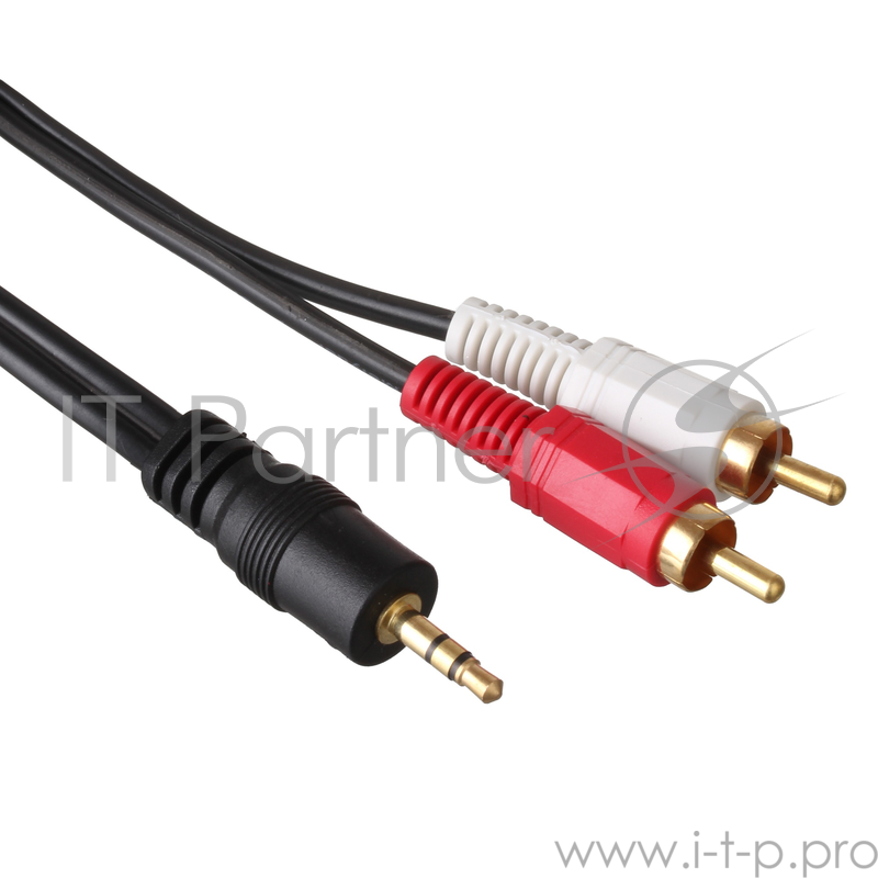 Кабель аудио Exegate 3.5мм Jack M - 2xRCA M 2м позолоченные разъемы
