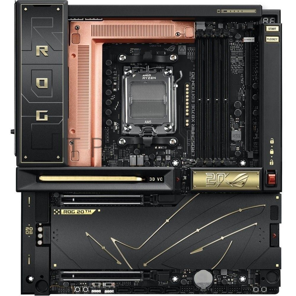 Материнская плата ASUS ROG CROSSHAIR X870E EDITION 20, AM5, AMD X870E, 4xDDR5, 4xSATA 6Gb/s, 5xM.2, 2xPCIe 5.0 x16, 2xUSB4 Type-C, 6xUSB Type-C, 8xUSB Type-A, 2x3.5 мм, 7.1, 2x10Gb LAN, E-ATX