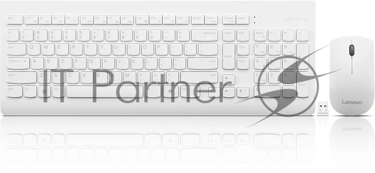 Комплект клавиатура+мышь Lenovo 510 беспроводной, USB, 1200 DPI, белый