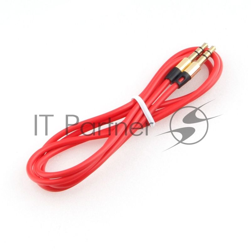 Кабель аудио Cablexpert CCAB-01-35MM-1MR, 3.5 Jack (M)/3.5 Jack (M), красный. 1м, блистер