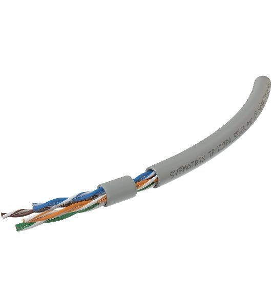 Кабель информационный Sysmatrix TP UUTP4.5ES24.PVC.GY305 кат.5E U/UTP 4 пары 0.5AWG нг(А)-LS внутренний 305м серый