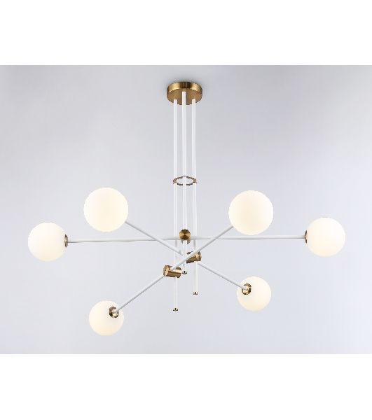 Светитльник Ambrella Light TR2521/6 WH/BS белый/латунь G9/6 max 10W D970*750