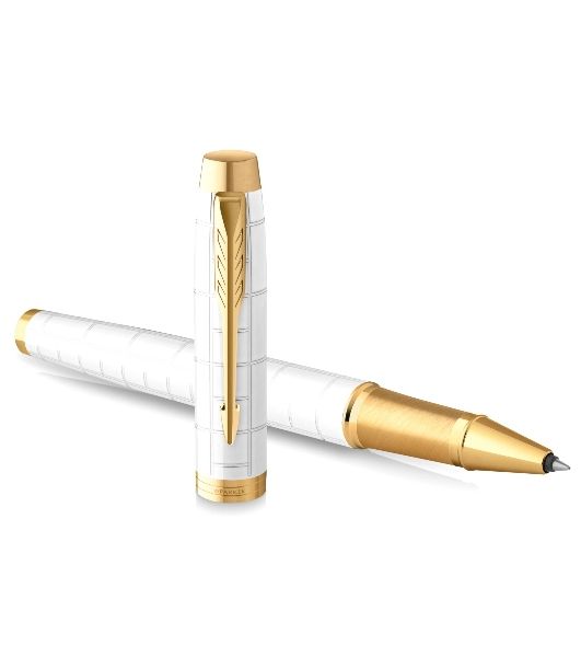 Ручка роллер Parker IM Premium T318 (CW2143646) Pearl GT, F, черные чернила, подарочная коробка