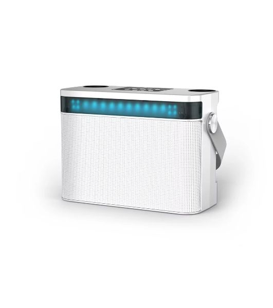 Переносная караоке система TRS2403 iconBIT K902W Колонка 10Вт, 2 микрофона Bluetooth, световые эффекты, аккумулятор в колонке 3000mAh и микрофонах, 22.3*9.6*15.7CM, белый