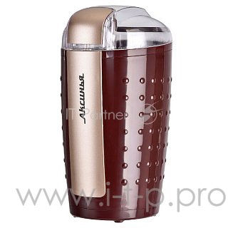 Кофемолка АКСИНЬЯ КС-602 коричневый : лезвия из НЕРЖ.СТАЛИ,200 Вт, вместимость 100 г