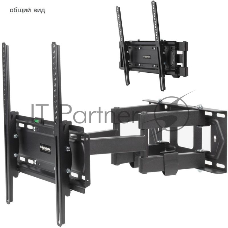 Кронштейн для телевизора Kromax PIXIS-L-2 черный 26"-55" макс.50кг настенный поворот и наклон