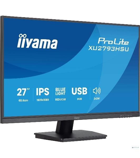 Монитор 27" Iiyama ProLite XU2793HSU-B7 IPS 1920x1080, 100 Гц, 1 мс, 16:9, 300 кд/м², HDMI 2.0, DP 1.2, 3.5 Jack, USB Hub (2x USB 2.0), динамики (2x2 Вт), Adaptive-Sync, черный