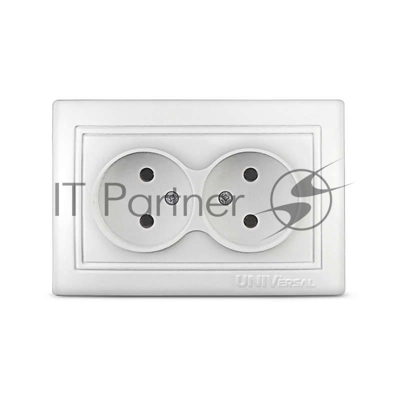 Розетка 2-м СП Севиль 16А IP20 бел. Universal С0102