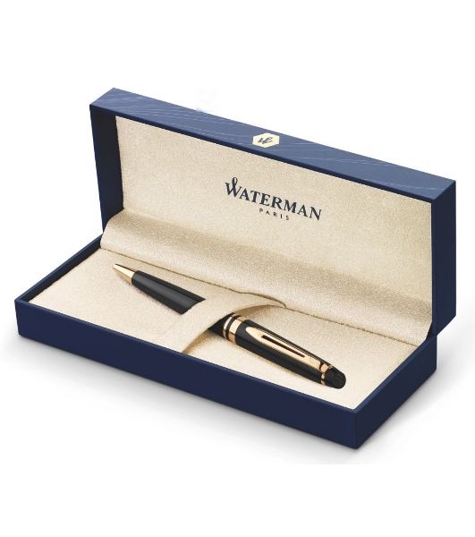 Ручка шариковая Waterman Expert 3 (CWS0951700) Black Laque GT M, синие чернила, подарочная коробка