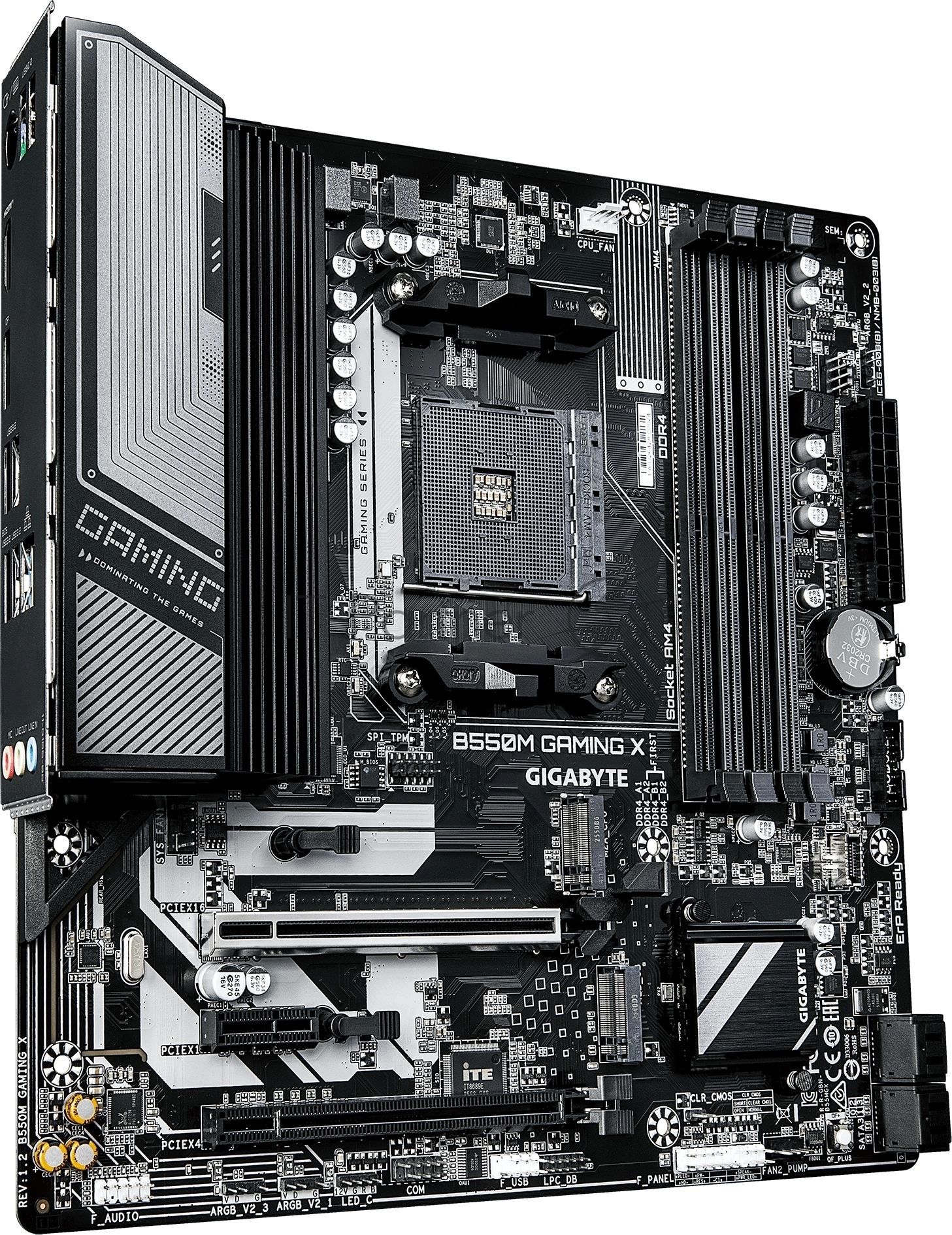 Материнская плата Gigabyte B550M GAMING X, AM4, AMD B550, 4xDDR4, 4xSATA, 2xM.2 PCIe 4.0/3.0, 1xPCIe 4.0 x16, 1xPCIe 3.0 x16 (x4), 1xPCIe 3.0 x1, 1xHDMI, 1xDisplayPort, 1x1Gb LAN, 4xUSB 3.2 Gen1, 2xUSB 2.0, 3x3.5 мм, 7.1, microATX