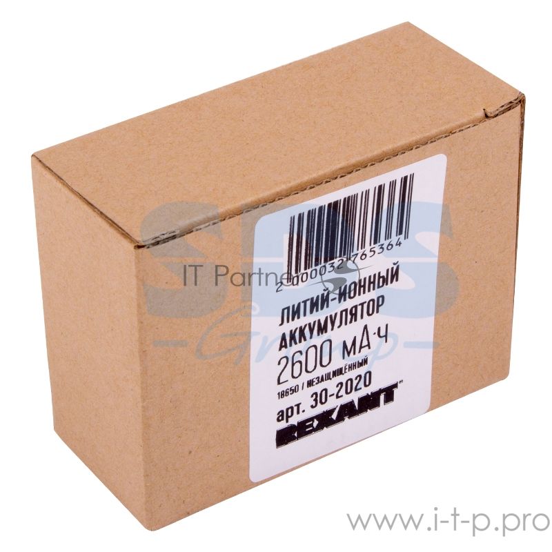 Портативный аккумулятор Rexant 18650 unprotected Li-ion 2600 mAH 3.7 В