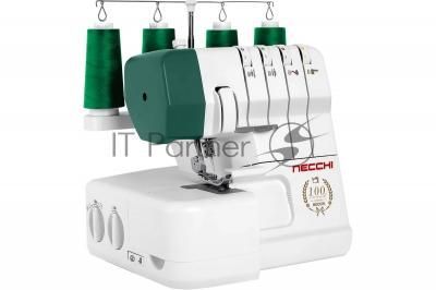 Оверлок Necchi 4537 2/3/4-х ниточный оверлок, LED подсветка, 12 видов швов, встроенный роликовый шов, встроенный дифференциал, свободный рукав, цветная система заправки, отключаемый верхний нож, металлическая станина¶Ширина шва 3 – 7мм, мах.длинна стежка 