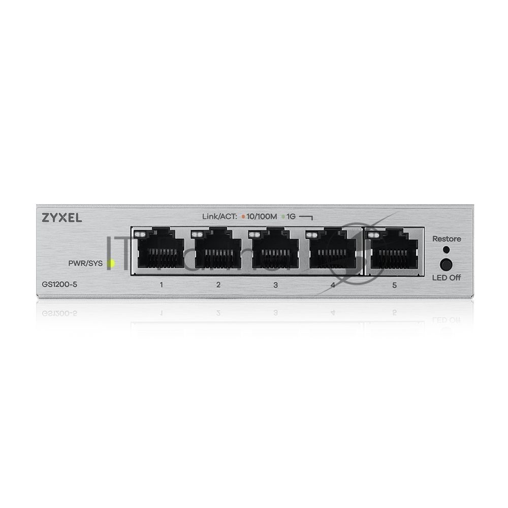 Коммутатор ZYXEL GS1200-5V3-EU0101F, 5×1 Гбит/с, управляемый