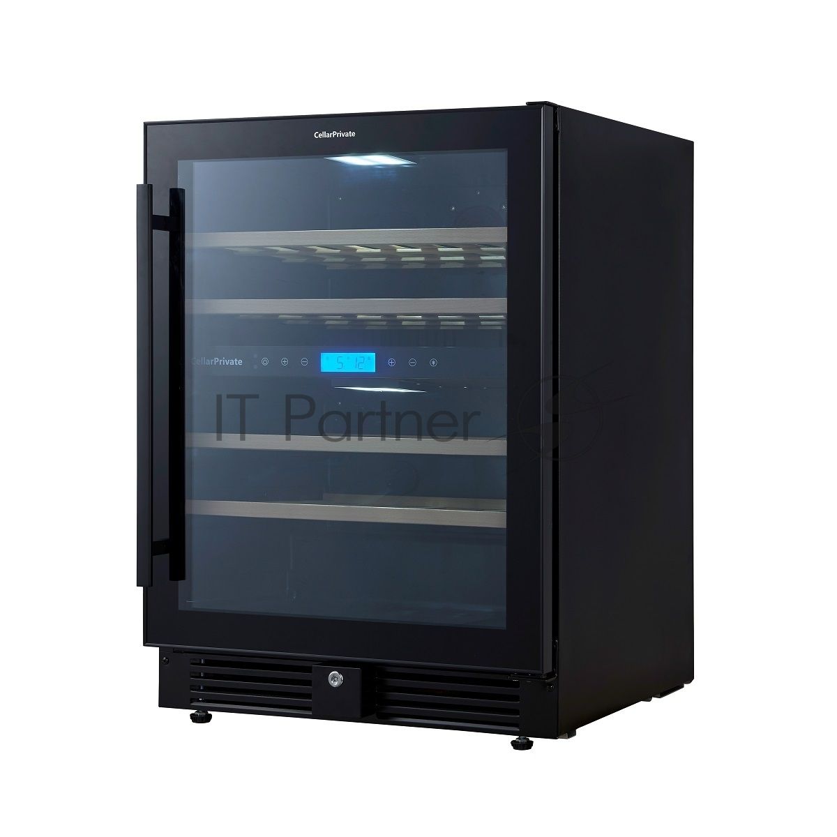 Винный шкаф встраиваемый Cellar Private CP043-2TB чёрный, 129 л, 2 отсека, 43 бут.