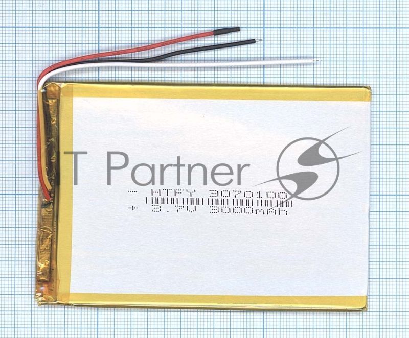 Аккумулятор Li-Pol (батарея) 3x70x100мм 3pin 3.7V/3000mAh