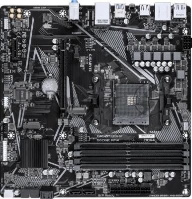 Материнская плата Gigabyte B450M D3HP, AM4, AMD B450, 4xDDR4, 4xSATA, 2xM.2, 1xPCIe 3.0 x16, 1xPCIe 2.0 x1, 1xDisplayPort, 2xHDMI, 1x 1Gb LAN, 4xUSB 3.2 Gen 1, 3xUSB 2.0, 3x3.5 мм, 7.1, microATX Материнская плата Gigabyte B450M D3HP, AM4, AMD B450, 4xDDR4, 4xSATA, 2xM.2, 1xPCIe 3.0 x16, 1xPCIe 2.0 x1, 1xDisplayPort, 2xHDMI, 1x 1Gb LAN, 4xUSB 3.2 Gen 1, 3xUSB 2.0, 3x3.5 мм, 7.1, microATX
