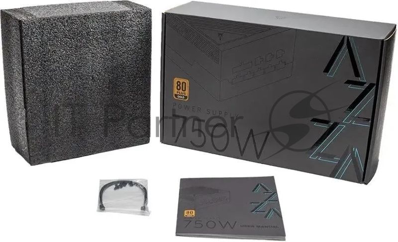 Блок питания Azza PSAZ-750G, 750Вт, 80 PLUS Gold, 120мм, модульный, черный