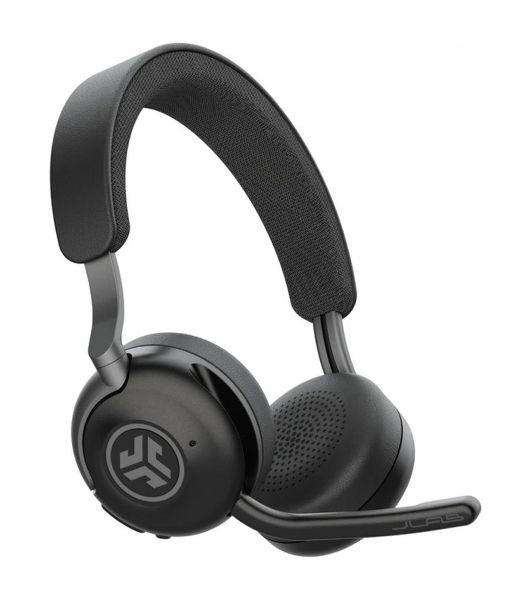 Гарнитура JLab Epic Work ANC Wireless Duo with Stand чёрный, беспроводная, Bluetooth/радиоканал/USB-C, ANC (шумоподавление), до 9 м, в комплекте подставка