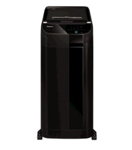 Шредер Fellowes AutoMax 450C черный с автоподачей (секр.P-4) фрагменты 450лист. 68лтр. скрепки скобы пл.карты CD