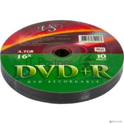 Диск DVD+R VS 4.7 Gb, 16x, Shrink (10), (10/300).