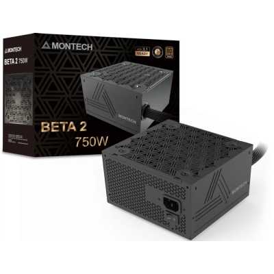 Блок питания Montech BETA 2 750W, 750Вт, 80+ Bronze, 120мм, немодульный, черный