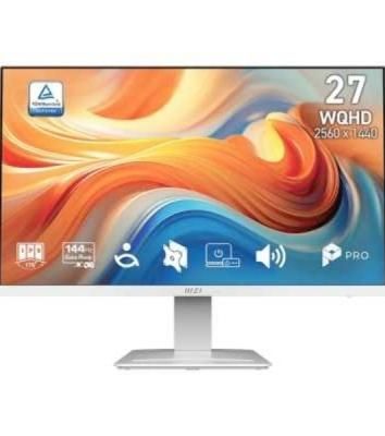 Монитор MSI 27" Pro MP273QW E14 белый IPS LED 4ms 16:9 HDMI M/M матовая 1500:1 300cd 178гр/178гр 2560x1440 144Hz DP Quad HD 2K (1440p) 3.95кг