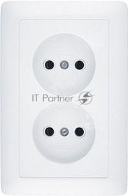 Розетка WESSEN RS16-235-BХИТ белый 2-ая б/з 10А скрытый монтаж