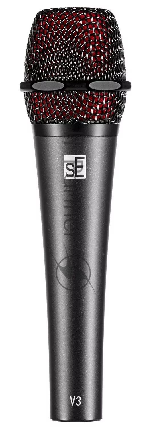 Микрофон динамический sE Electronics V3 50 Гц - 16 кГц, кардиоида, комплектация: микрофонный зажим, адаптер с резьбой, чёрная ветрозащита, транспортировочный чехол на молнии