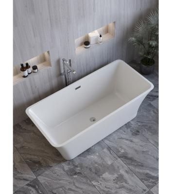 Ванна отдельностоящая акриловая BAU Pure 1600x750 белая, в комплекте со сливом-переливом