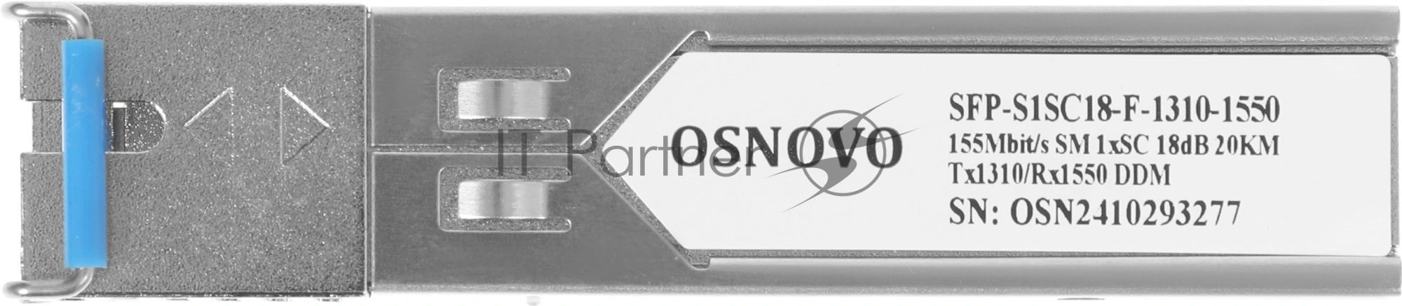 Оптический SFP Модуль Osnovo SFP-S1SC18-F-1310-1550 - Одно волокно Single Mode. Скорость: до 155 мбит/c. Тип разъема: SC. Оптический бюджет: 18дБ. Расстояние передачи - до 20км. Рабочая длина волны,нм - Tx:1310/Rx:1550. Поддержка DDM.