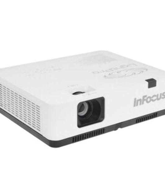 Проектор INFOCUS IN1034 3LCD, 4800 lm, XGA (1024x768), 50000:1, 1.481.78:1,3.5мм in,Composite video,Component,VGA IN х2, HDMI IN, Audio in(RCAх2), USB-A, USB B х2, VGA out, Audio 3.5мм out, лампа 20000ч.(ECO mode), RJ45,RS232, 1x16W, 31дБ, 3,3 кг